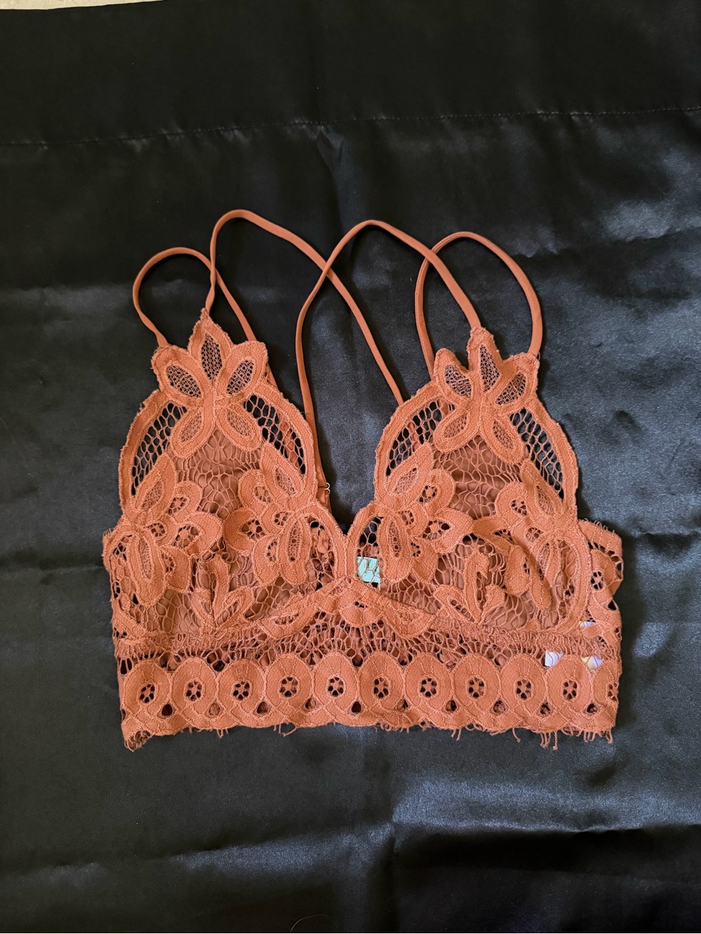 Aqua Terracotta Floral Lace Bralette